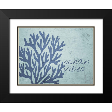 Ocean Vibes Black Modern Wood Framed Art Print with Double Matting by Stimson, Diane