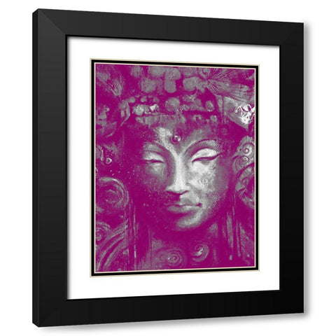 Buddha 2 Black Modern Wood Framed Art Print with Double Matting by Debs, Emma Catherine