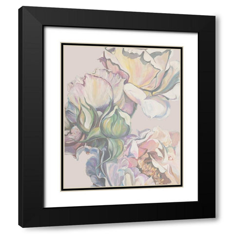 Rose Paper 2 Black Modern Wood Framed Art Print with Double Matting by Debs, Emma Catherine