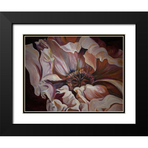 Moody Flower Black Modern Wood Framed Art Print with Double Matting by Debs, Emma Catherine
