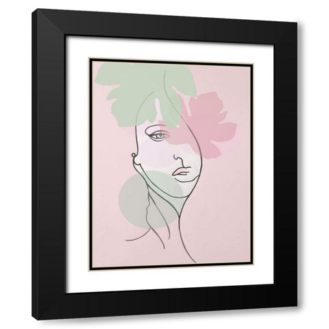 Line 5 Black Modern Wood Framed Art Print with Double Matting by Debs, Emma Catherine