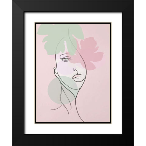 Line 5 Black Modern Wood Framed Art Print with Double Matting by Debs, Emma Catherine
