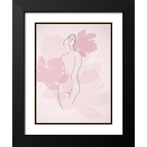 Line Figure with Figs Black Modern Wood Framed Art Print with Double Matting by Debs, Emma Catherine