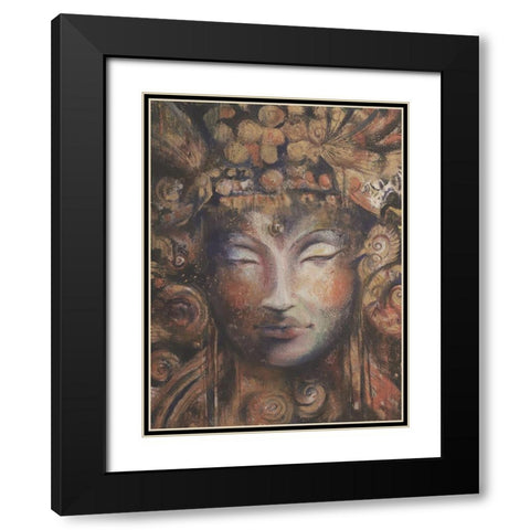 Buddha Neutral Black Modern Wood Framed Art Print with Double Matting by Debs, Emma Catherine