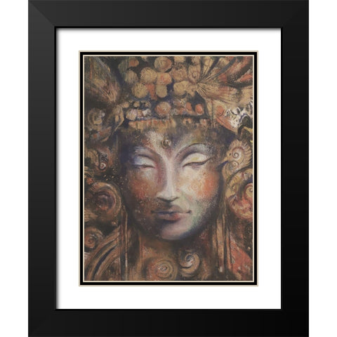 Buddha Neutral Black Modern Wood Framed Art Print with Double Matting by Debs, Emma Catherine