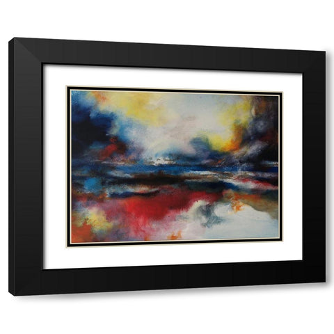 Abstract Wonder Black Modern Wood Framed Art Print with Double Matting by Debs, Emma Catherine