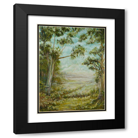 Garden Path Black Modern Wood Framed Art Print with Double Matting by Johnson, Elizabeth