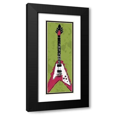 Electric Guitar A2 Black Modern Wood Framed Art Print with Double Matting by Rodriquez Jr, Enrique