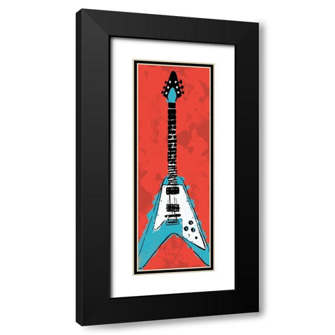 Electric Guitar A3 Black Modern Wood Framed Art Print with Double Matting by Rodriquez Jr, Enrique