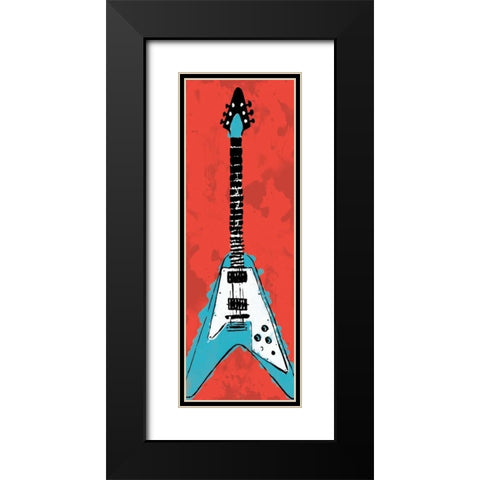 Electric Guitar A3 Black Modern Wood Framed Art Print with Double Matting by Rodriquez Jr, Enrique
