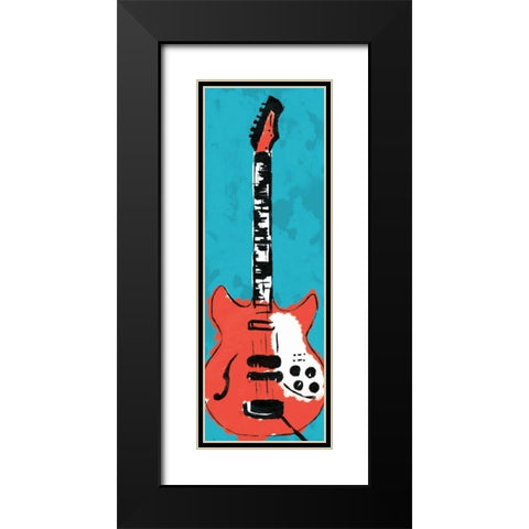 Electric Guitar B3 Black Modern Wood Framed Art Print with Double Matting by Rodriquez Jr, Enrique