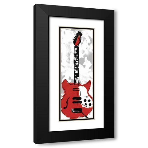 Electric Guitar B Black Modern Wood Framed Art Print with Double Matting by Rodriquez Jr, Enrique
