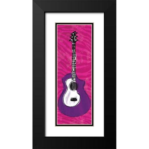 Girls Rule Guitar Mate Black Modern Wood Framed Art Print with Double Matting by Rodriquez Jr, Enrique