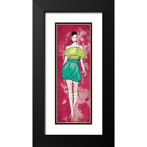 Runway Models Black Modern Wood Framed Art Print with Double Matting by Rodriquez Jr, Enrique