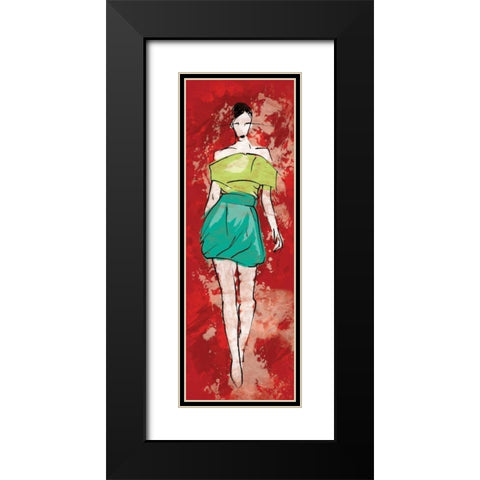 Runway Fashion Black Modern Wood Framed Art Print with Double Matting by Rodriquez Jr, Enrique
