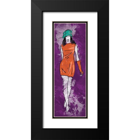 Runway Model on Purple Black Modern Wood Framed Art Print with Double Matting by Rodriquez Jr, Enrique