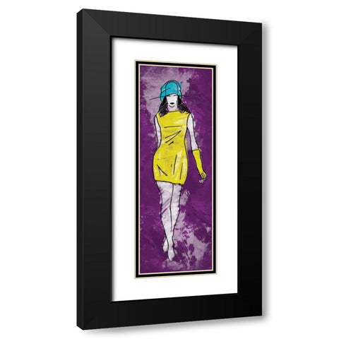 Cat Walk Black Modern Wood Framed Art Print with Double Matting by Rodriquez Jr, Enrique