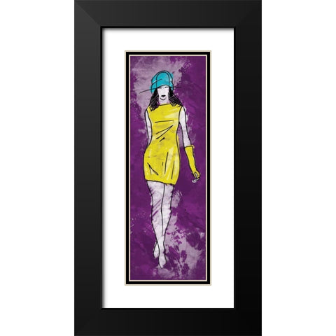 Cat Walk Black Modern Wood Framed Art Print with Double Matting by Rodriquez Jr, Enrique