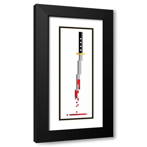 Pixel Blade Black Modern Wood Framed Art Print with Double Matting by Rodriquez Jr, Enrique