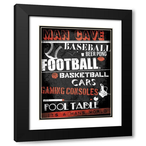 ManCave Sports Black Modern Wood Framed Art Print with Double Matting by Rodriquez Jr, Enrique