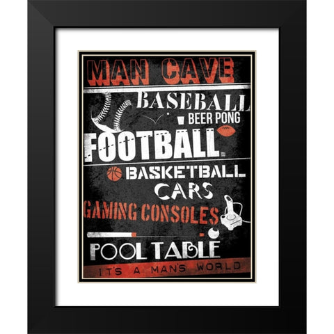 ManCave Sports Black Modern Wood Framed Art Print with Double Matting by Rodriquez Jr, Enrique