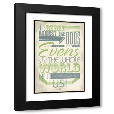 Rebel 2 Black Modern Wood Framed Art Print with Double Matting by Rodriquez Jr, Enrique