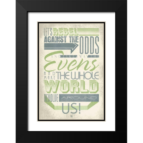 Rebel 2 Black Modern Wood Framed Art Print with Double Matting by Rodriquez Jr, Enrique