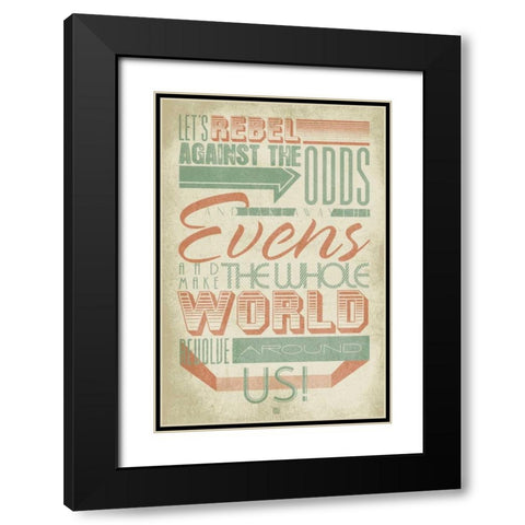 Rebel 4 Black Modern Wood Framed Art Print with Double Matting by Rodriquez Jr, Enrique