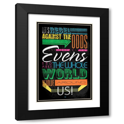 Rebel 5 Black Modern Wood Framed Art Print with Double Matting by Rodriquez Jr, Enrique