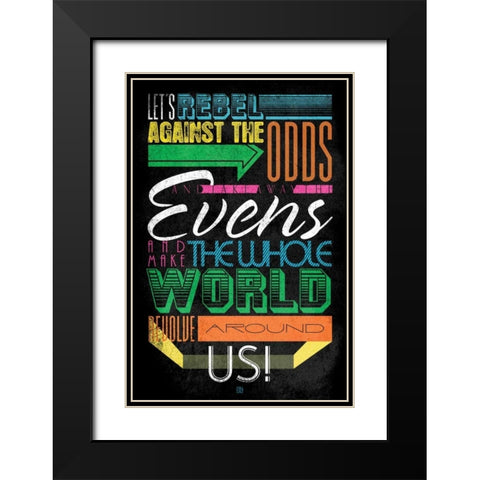 Rebel 5 Black Modern Wood Framed Art Print with Double Matting by Rodriquez Jr, Enrique