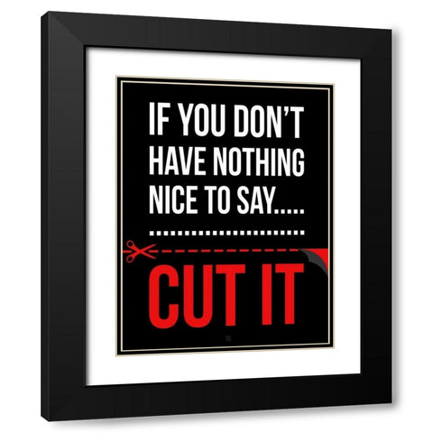 Cut It Black Modern Wood Framed Art Print with Double Matting by Rodriquez Jr, Enrique