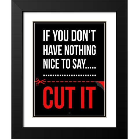 Cut It Black Modern Wood Framed Art Print with Double Matting by Rodriquez Jr, Enrique