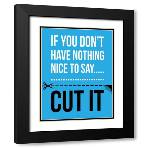 Cut It D Black Modern Wood Framed Art Print with Double Matting by Rodriquez Jr, Enrique