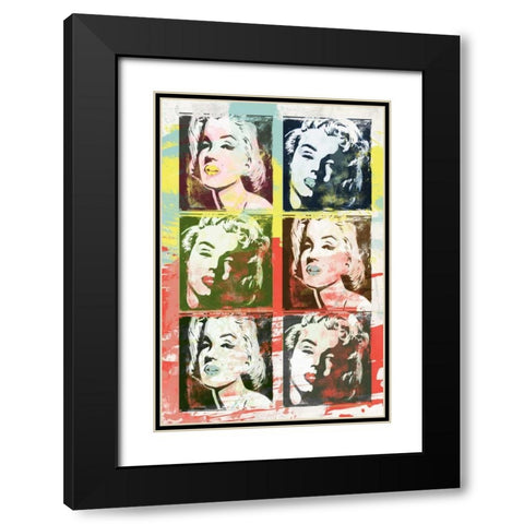 Monroe Painted C Black Modern Wood Framed Art Print with Double Matting by Rodriquez Jr, Enrique