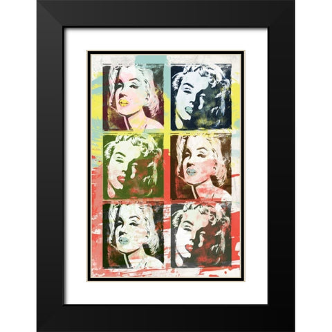 Monroe Painted C Black Modern Wood Framed Art Print with Double Matting by Rodriquez Jr, Enrique