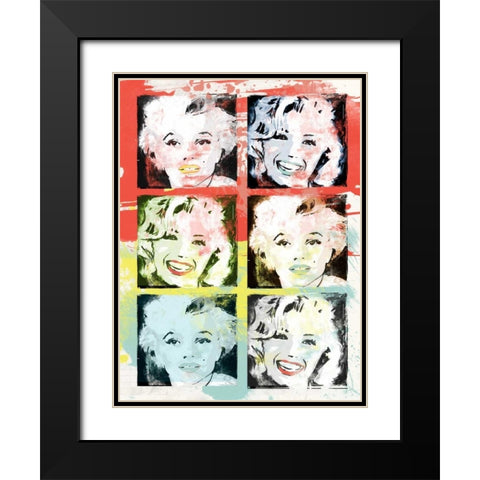 Monroe Painted D Black Modern Wood Framed Art Print with Double Matting by Rodriquez Jr, Enrique