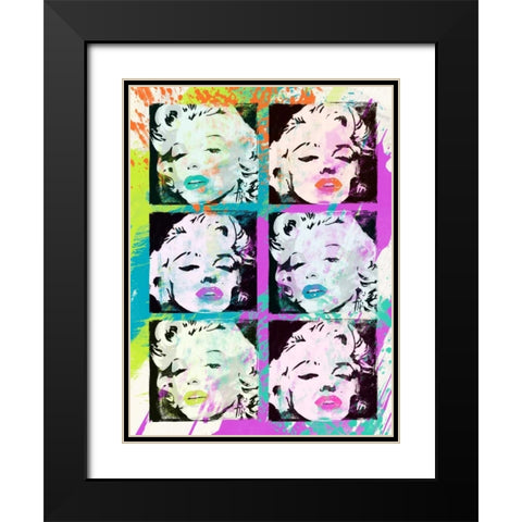 Monroe Painted E Black Modern Wood Framed Art Print with Double Matting by Rodriquez Jr, Enrique
