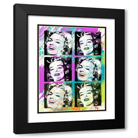 Monroe Painted F Black Modern Wood Framed Art Print with Double Matting by Rodriquez Jr, Enrique