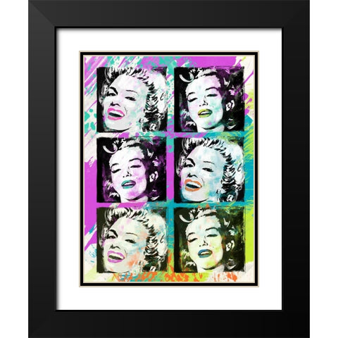 Monroe Painted F Black Modern Wood Framed Art Print with Double Matting by Rodriquez Jr, Enrique