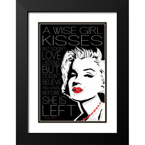 Monroe Kisses Black Modern Wood Framed Art Print with Double Matting by Rodriquez Jr, Enrique