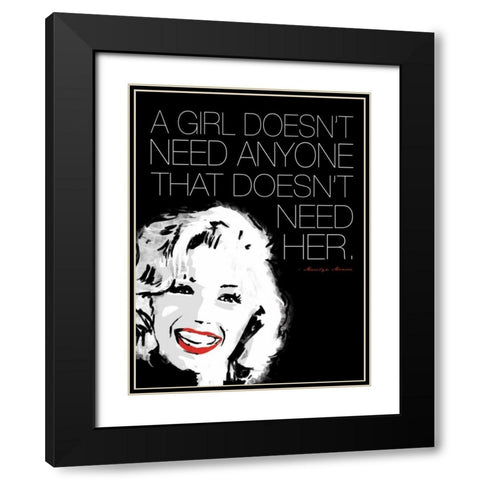 Monroe No Need Black Modern Wood Framed Art Print with Double Matting by Rodriquez Jr, Enrique