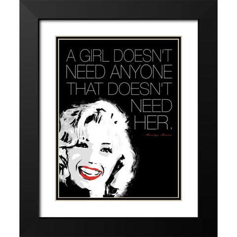 Monroe No Need Black Modern Wood Framed Art Print with Double Matting by Rodriquez Jr, Enrique