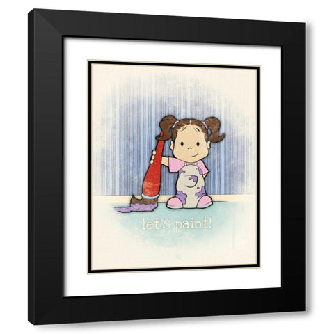 Niara 1 Black Modern Wood Framed Art Print with Double Matting by Rodriquez Jr, Enrique