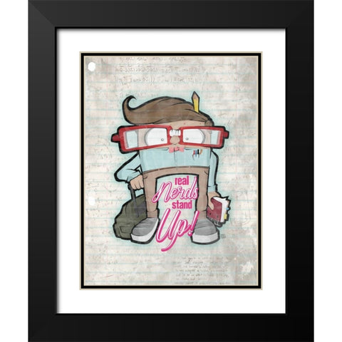 Real Nerds Black Modern Wood Framed Art Print with Double Matting by Rodriquez Jr, Enrique