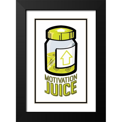 Motivation Juice Black Modern Wood Framed Art Print with Double Matting by Rodriquez Jr, Enrique