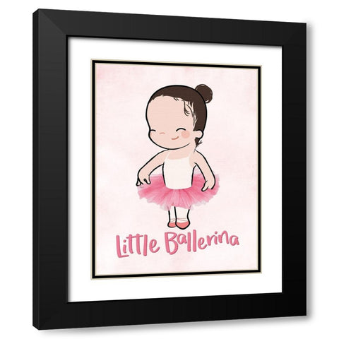Little Ballerina Black Modern Wood Framed Art Print with Double Matting by Rodriquez Jr, Enrique