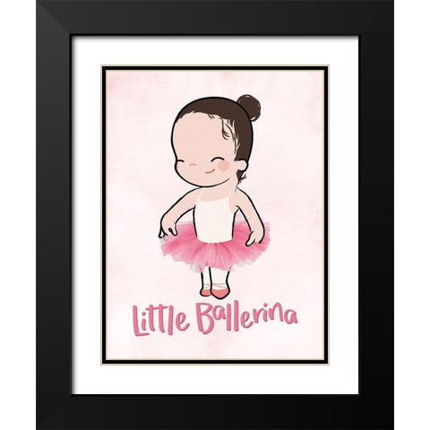Little Ballerina Black Modern Wood Framed Art Print with Double Matting by Rodriquez Jr, Enrique