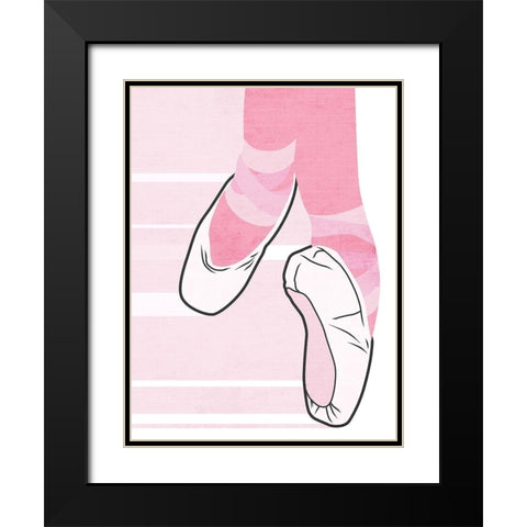 Dancing Slippers Black Modern Wood Framed Art Print with Double Matting by Rodriquez Jr, Enrique