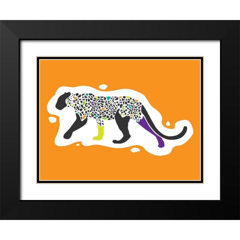 Fun Leopard Black Modern Wood Framed Art Print with Double Matting by Rodriquez Jr, Enrique