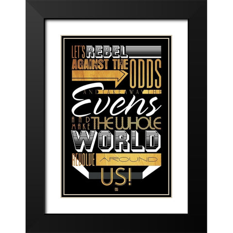 Rebel Against The Gold Black Modern Wood Framed Art Print with Double Matting by Rodriquez Jr, Enrique
